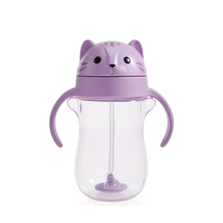Munchkin tip sip straw cup weighted 296ml kat paars