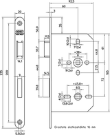 Nemef 644 toilet badkamerdeurslot | dm60mm | wc72mm | krukgat 8mm | voorplaat staal gelakt 20x235mm afgerond | messing dag- en nachtschoot | dr 2+4 - 9064404672