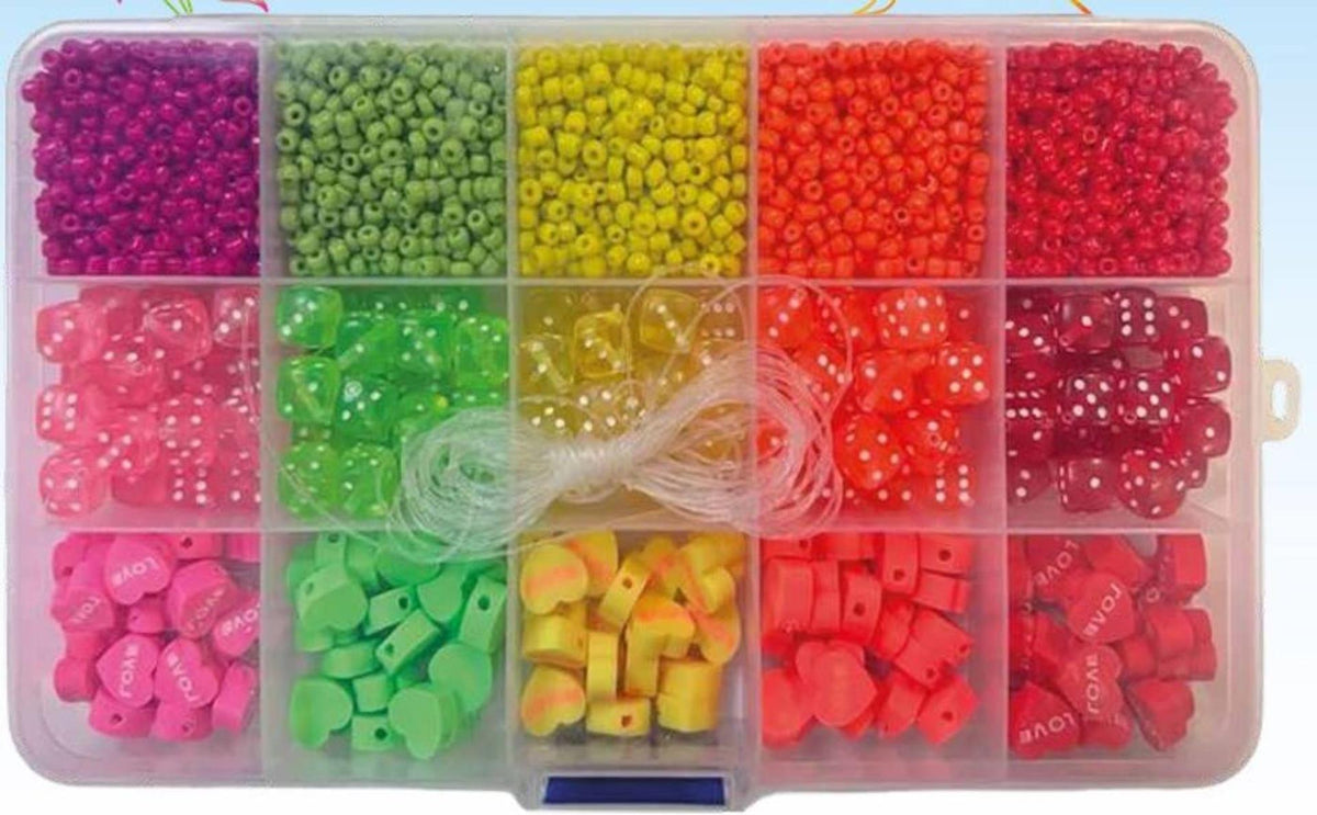 Moxy neon kralen indoos 10x17cm
