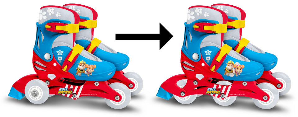 Nickelodeon paw patrol verstelbare twee in eén skate maat 27-30