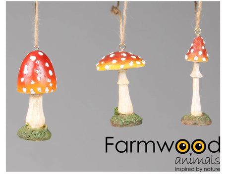Farmwood animals decohanger paddenstoel 7cm