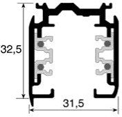 Nordic rail alu 3 fasen 2 meter 5050007