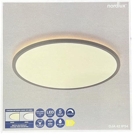 Enzo nordlux led plafonniere oja 42 wit 24w 3000k 4000k 42cm - 4802329