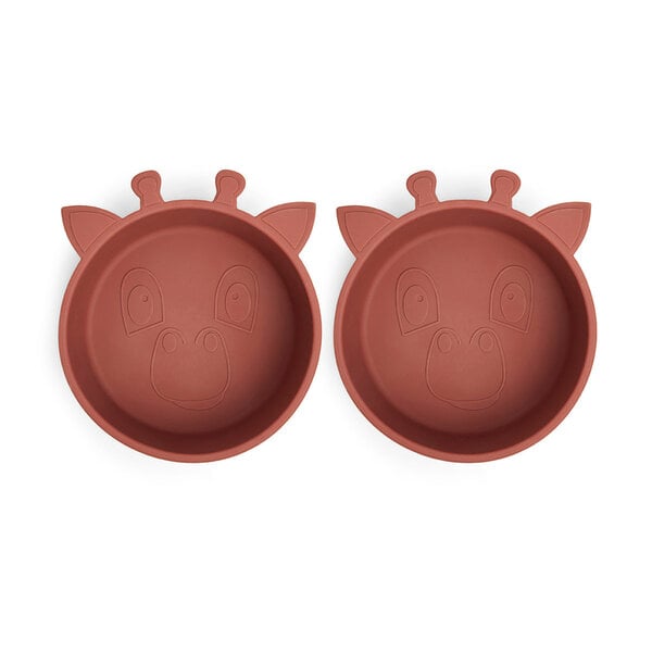 Nuuroo Nuuroo Alex Silicone Deep Plate 2-Pack Giraf