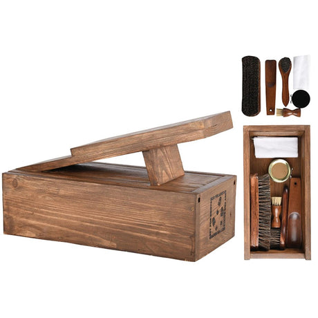 Esschert design schoenenpoetsset in houten box