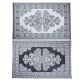 Esschert design tuintapijt perzisch motief 186x120cm zwart wit