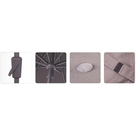 Madison parasol syros opdraai 350 8 grijs met volant