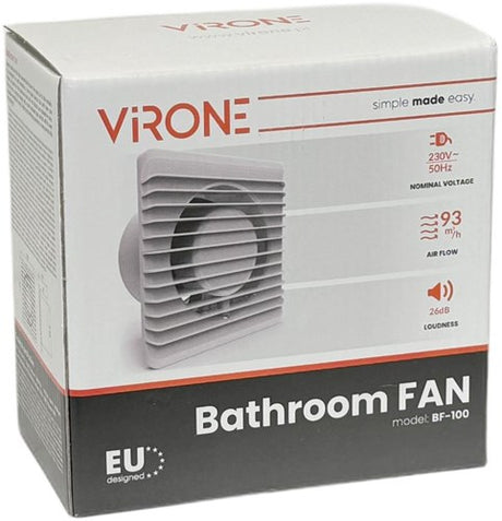 Enzo orno badkamer - toilet ventilator wit 100mm + timer en sensor - 8611020