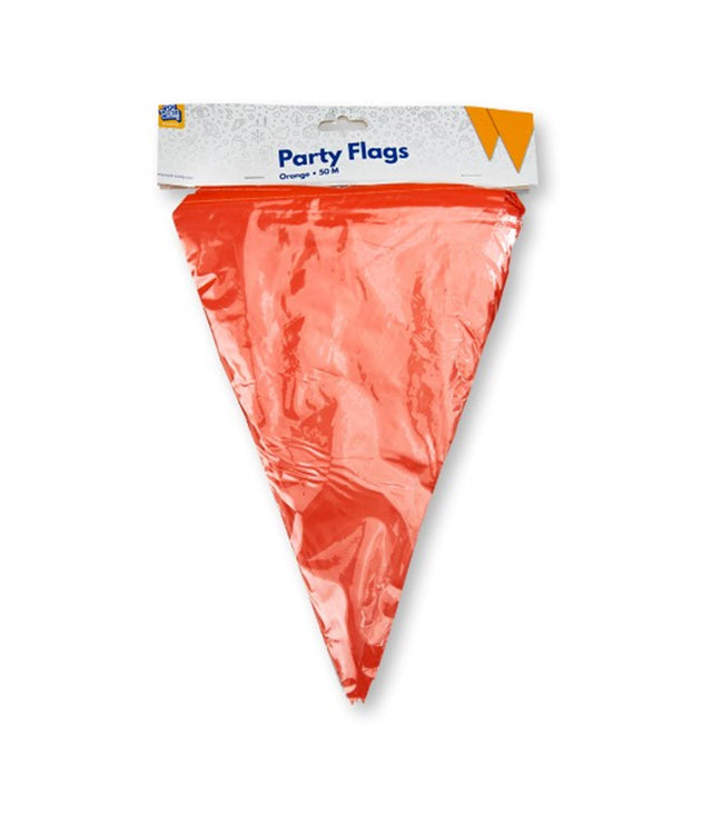 Paperdreams vlaggenlijn oranje kunststof 50m