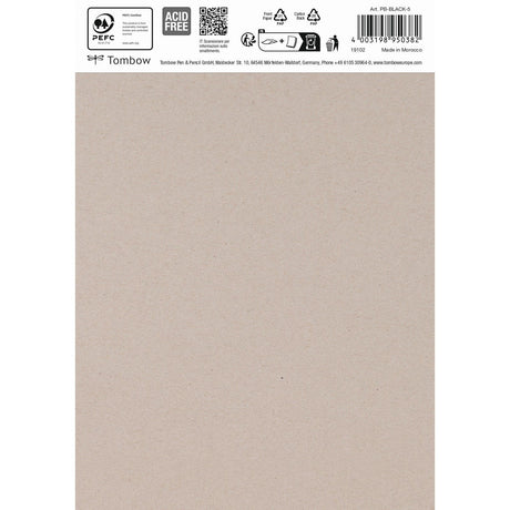 Tombow • black paper din a5 (14,8 x 21 cm), 15 sheets, 250 g m² (120 lbs), black