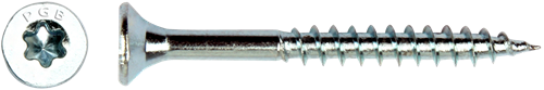 Pgb-europe pgb-fasteners spaanplaatschroef vzk-t deeldraad snijpunt verzonken kop ø6,0x100 zn tx30 | 100 st | pgwvtg001006001002