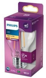 Philips led lamp - standaard lampvorm met e27 fitting - warmwit licht: 2700k - 15w - helder glas