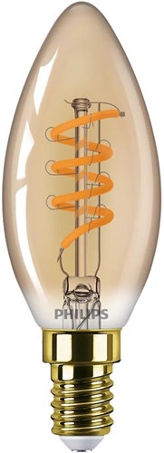 Philips led kaars e14 3,5-15w 2000k filament gold dimbaar blister - 5100305