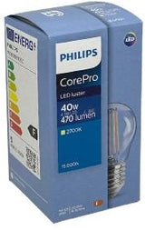 Philips led kogel e27 4,3-40w 2700k filament helder - led3749