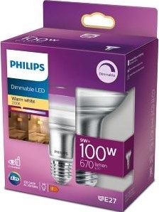 Philips led spot r80 e27 9-100w 2700k dimbaar blister - 5103360