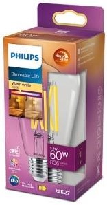 Philips led st64 e27 5,9-60w filament helder warmglow blister - 5102586