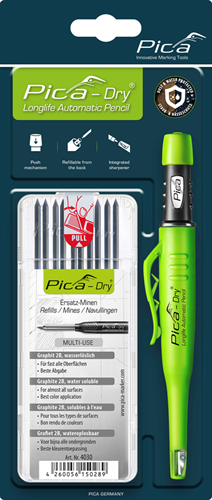 Pica bouwstift merkstift voor diep gat | kleur grafiet + vullingenset 4000 871 853 | 1 stuk - 30403 - 30403