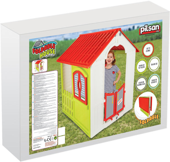 Pilsan faltbares Playhouse 110 x 92 x 109 cm grün weiß rot