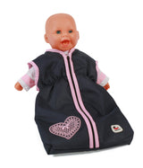 Bayer chic poppenslaapzak (donkerblauw hartje)