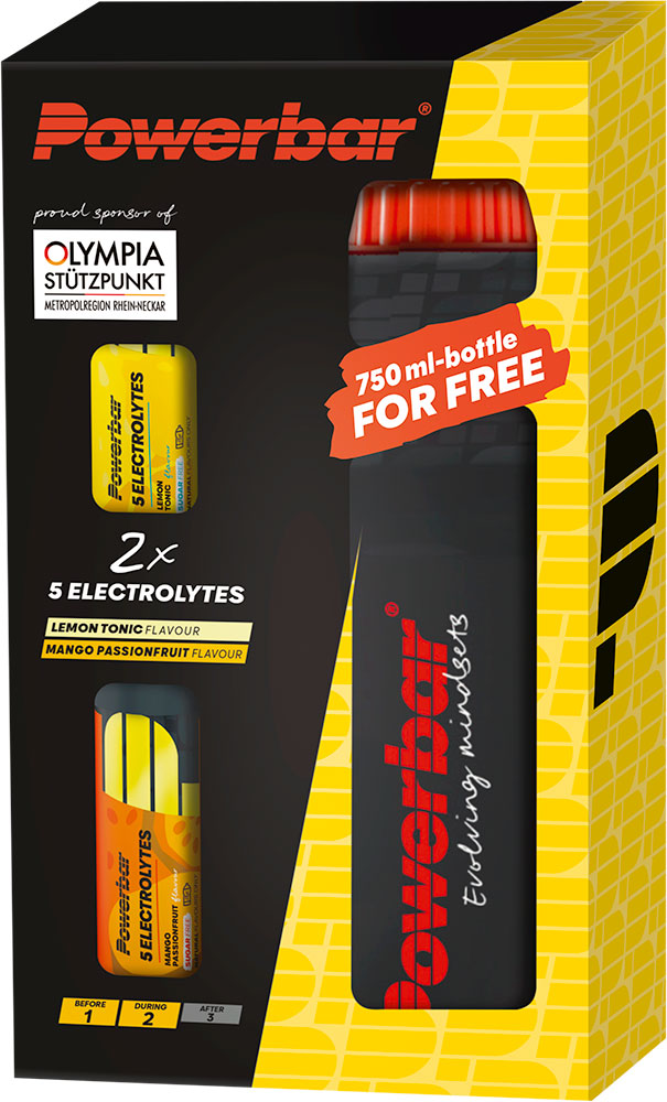 Powerbar 5 electrolytes multiflavor + drinking bottle 750ml
