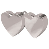Amscan ballongewicht hartjes zilverkleurig 12 cm | 24 stuks