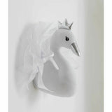 J-line wanddecoratie zwaan pluche 46 cm | 6 stuks