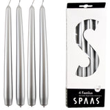 Spaas (r) dinerkaarsen zilverkleurig 2,2 x 25 cm 4 stuks | 12 stuks