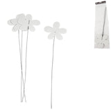 Decoratie steker bloem wit 38 cm set van 4 | 24 stuks