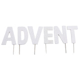 Abi decoratie kerst letterstekers advent wit 8 cm | 24 stuks