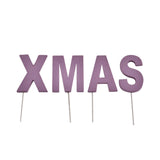 Abi decoratie kerst letterstekers xmas paars 5 cm | 24 stuks