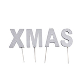Abi decoratie kerst letterstekers xmas zilverkleurig 5 cm | 24 stuks