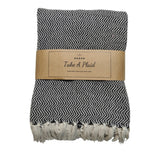 Take a plaid 14 gerecycled katoen zwart 130 x 180 cm | 12 stuks