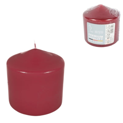 Gala stompkaars wijnrood 10 x 10 cm | 6 stuks