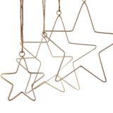 Hanger sterren kerst goudkleurig 30 cm set van 4 | 10 stuks