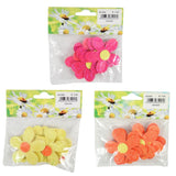 Decoratie bloemen papier glitter 6 cm 3 assorti set van 6 | 50 stuks
