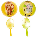 Tennisracket met bal aan elastiek safari 24 cm 2 assorti | 12 stuks