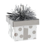 Amscan ballongewicht cadeau zilverkleurig 8 cm | 24 stuks