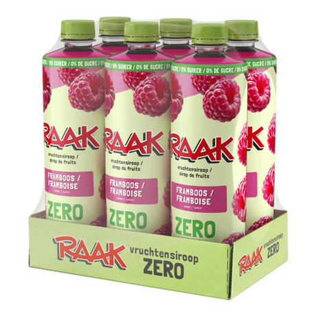 Raak vruchtensiroop framboos zero sugar (6x 750ml)