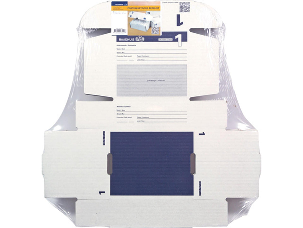 Kangaro raadhuis postpakketdoos 5 - 430x300x90mm - bedrukt - 5 stuks - rd-351122-5