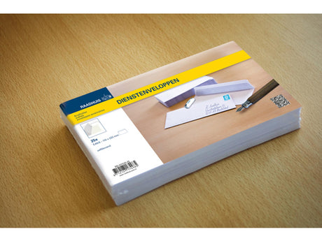 Raadhuis enveloppen 110x220 dl dienst plakstrip wit 80gr 25stuks zelfklevend