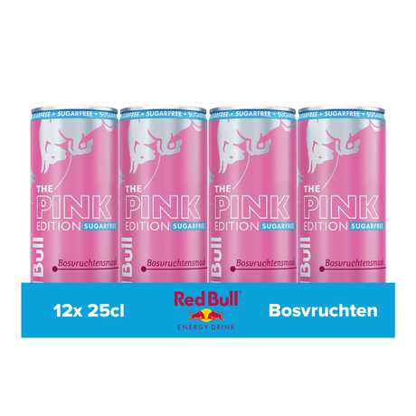Red bull the pink edition sugarfree bosvruchtensmaak blik (12x 250ml)