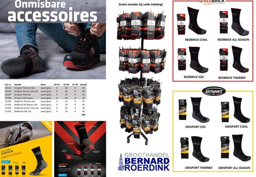 Redbrick all season sokken 25103 | grijs zwart | maat 42 - 00.083.019.39