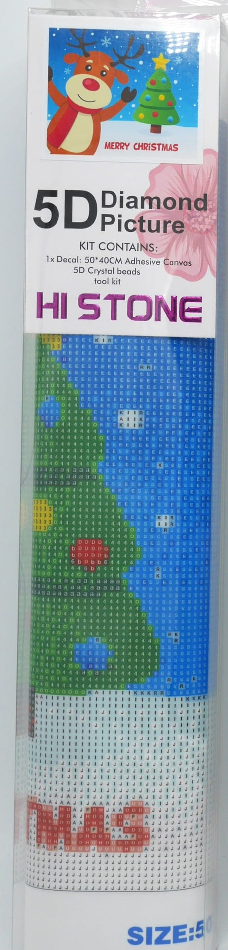 Jonotoys diamond painting - merry christmas rendier en boom - 40x50 cm