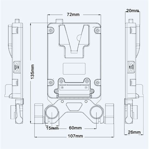 Rolux Mini V-Mount baterijska plošča RL-AC13S