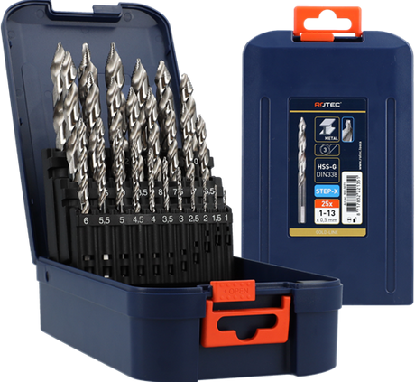Rotec spiraalborenset | 104 - step-x | din 338 | 25-dlg | ø1-13 abs - 900.0071