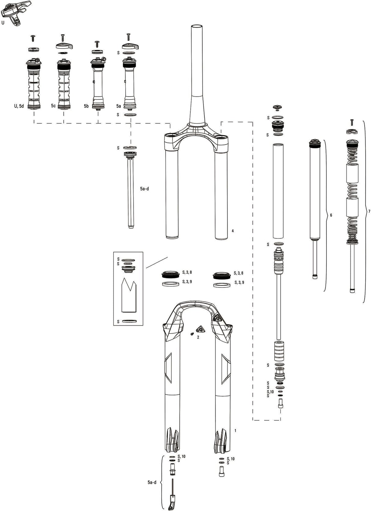 Rockshox federgabel recon silver rl susp.fork rs recon sil.rl 1,5 to 1 1 8 black