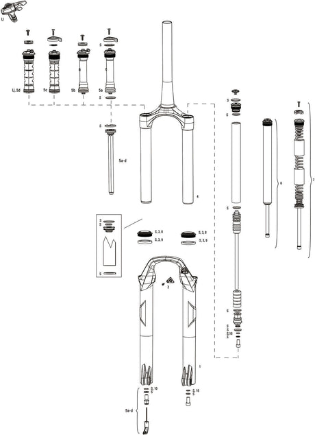 Rockshox verende voorvork 29 recon silver rl d1