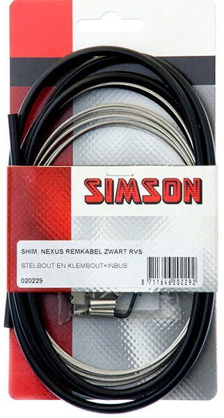 Bremsekabel sæt Nexus Rollerbrake 1600 2250 mm sort sølv