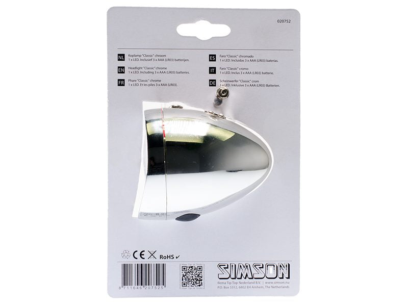 Simson Headlight Classic Chrome