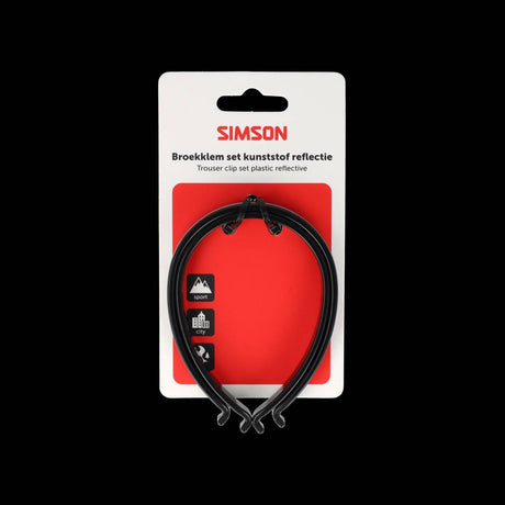 Simson s020930 broekklemmen kunststof met reflectie
